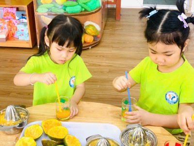 MGN B5 tổ chức HĐTN: “Vắt nước cam”.